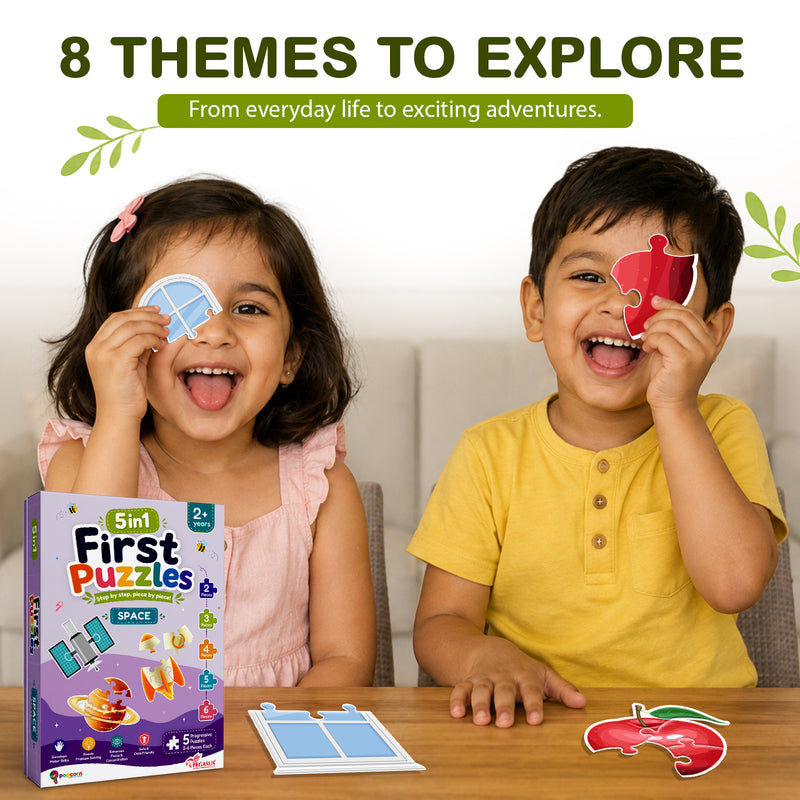 5-in-1 First Puzzles Space for Toddlers and Kids (Age 2+ Years) Jigsaw Puzzle Set | Fun Memory Games and Creative Activity