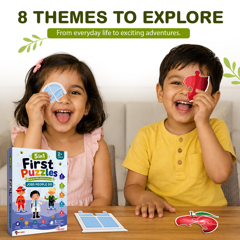 5-in-1 First Puzzles Jobs People Do for Toddlers and Kids (Age 2+ Years) Jigsaw Puzzle Set | Fun Memory Games and Creative Activity