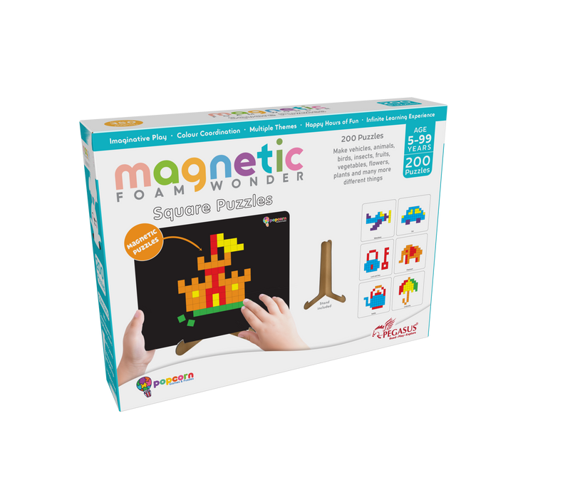 Foam Wonder Square Magnetic Puzzles – 200+ Creative Builds with Animals, Vehicles & More