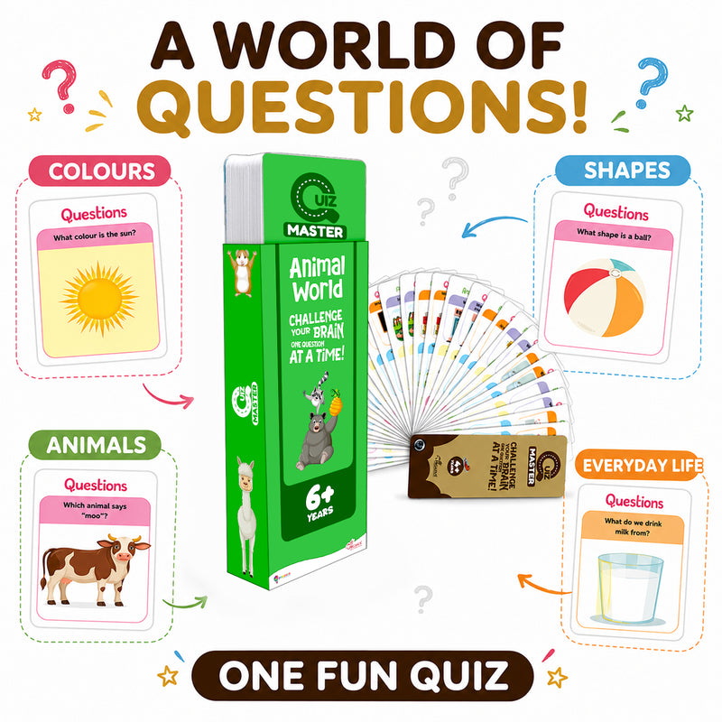Quiz Master Animal World for Kids (Age 6+ Years) Quiz Challenge Educational Cards and Brain Teaser Learning Game