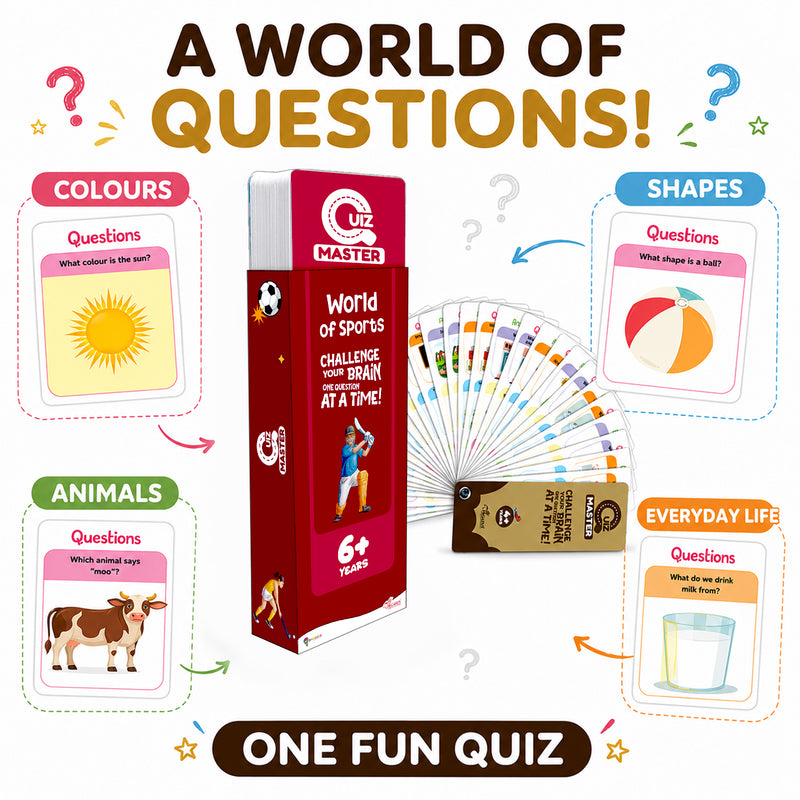 Quiz Master World of Sports for Kids (Age 6+ Years) Quiz Challenge Educational Cards and Brain Teaser Learning Game