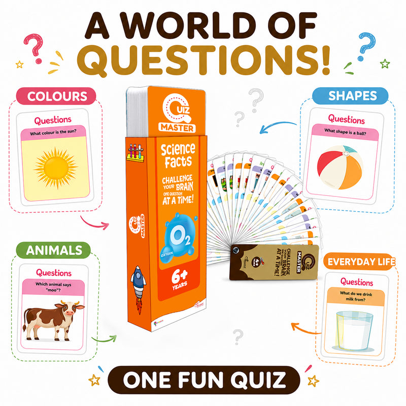 Quiz Master Science Facts for Kids (Age 5+ Years) Quiz Challenge Educational Cards and Brain Teaser Learning Game