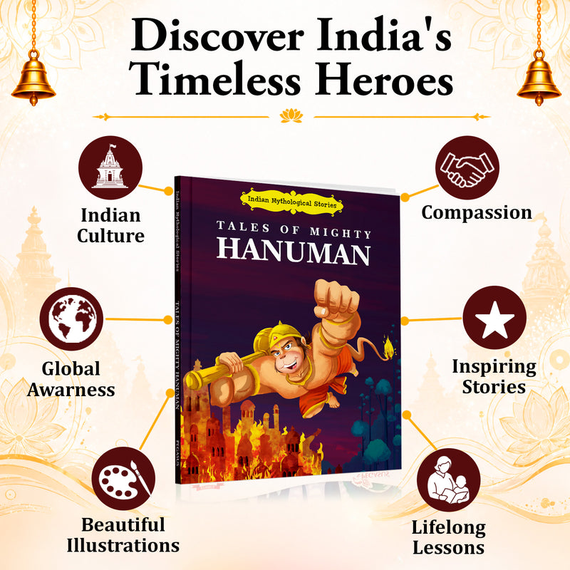 Tales of Mighty Hanuman Book for Kids | Indian Mythological Story Book | Age 2+ Years