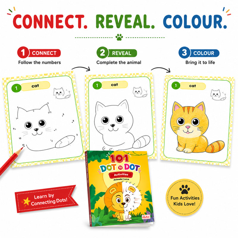 101 Dot to Dot Activities –  Fantasy World Dot-to-Dot Activity Book (Age 3+ Years) Educational Puzzle Workbook