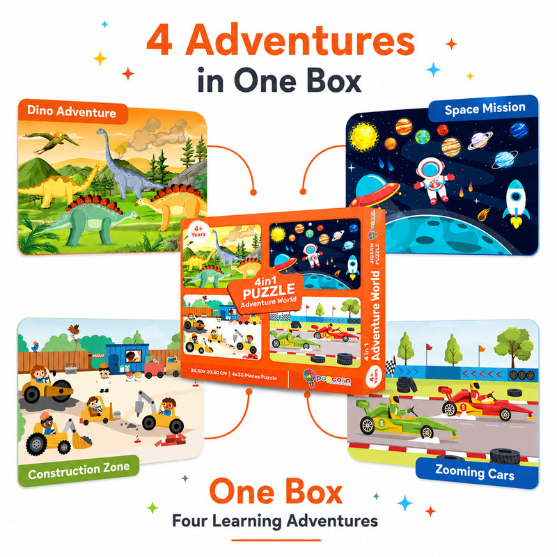 4 in 1 Divine World Jigsaw Puzzle for Kids Krishna, Ganesha and Hindu Mythology Theme Brain Development Toy (Age 3+ Years)