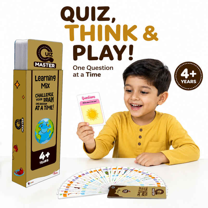 Quiz Master Learning Mix for Kids (Age 4+ Years) Quiz Challenge Educational Cards and Brain Teaser Learning Game