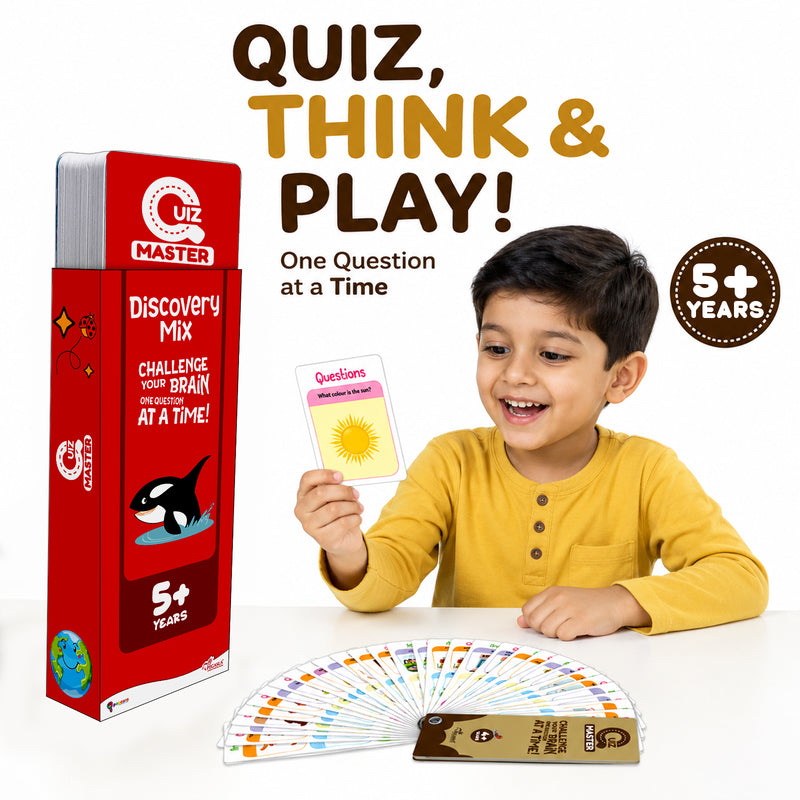 Quiz Master  Discovery Mix for Kids (Age 5+ Years) Quiz Challenge Educational Cards and Brain Teaser Learning Game