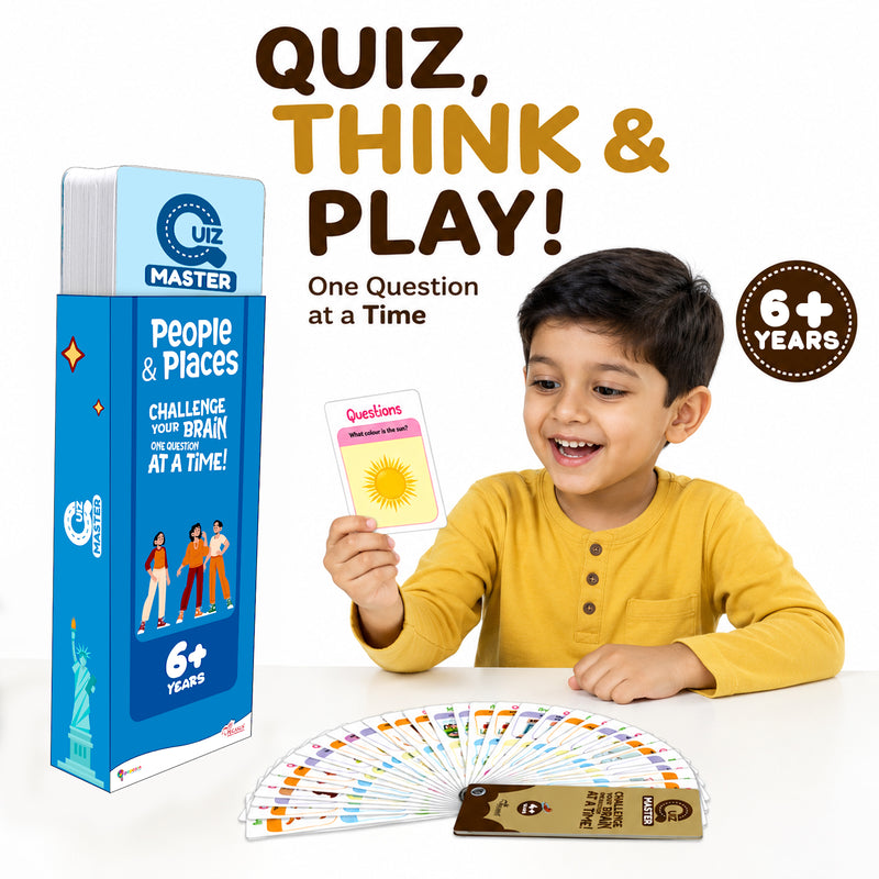 Quiz Master People and Places for Kids (Age 6+ Years) Quiz Challenge Educational Cards and Brain Teaser Learning Game