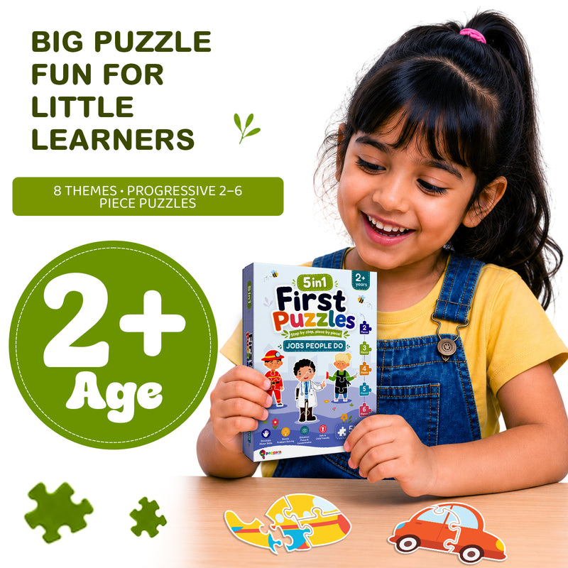 5-in-1 First Puzzles Jobs People Do for Toddlers and Kids (Age 2+ Years) Jigsaw Puzzle Set | Fun Memory Games and Creative Activity