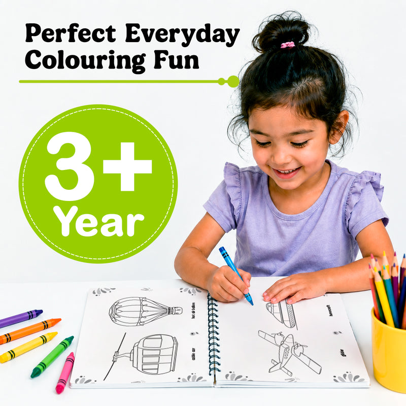 My Happy Mega 365 Coloring Book for Kids – Wire-O Bound Colouring and Early Learning Activity Book (Age 3+ Years)
