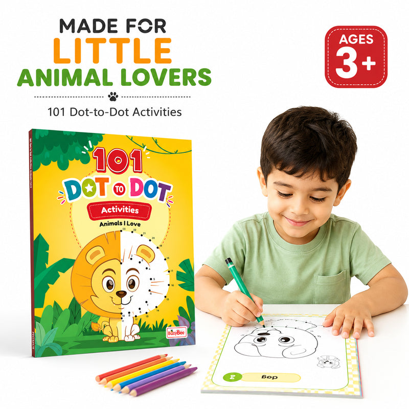 101 Dot to Dot Activities – Animal I Love Dot-to-Dot Activity Book (Age 3+ Years) Educational Puzzle Workbook