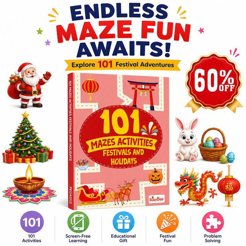 Festival & Holiday – 101 Mazes Activities Book for Kids | Maze Puzzle & Activity Book | Age 3+