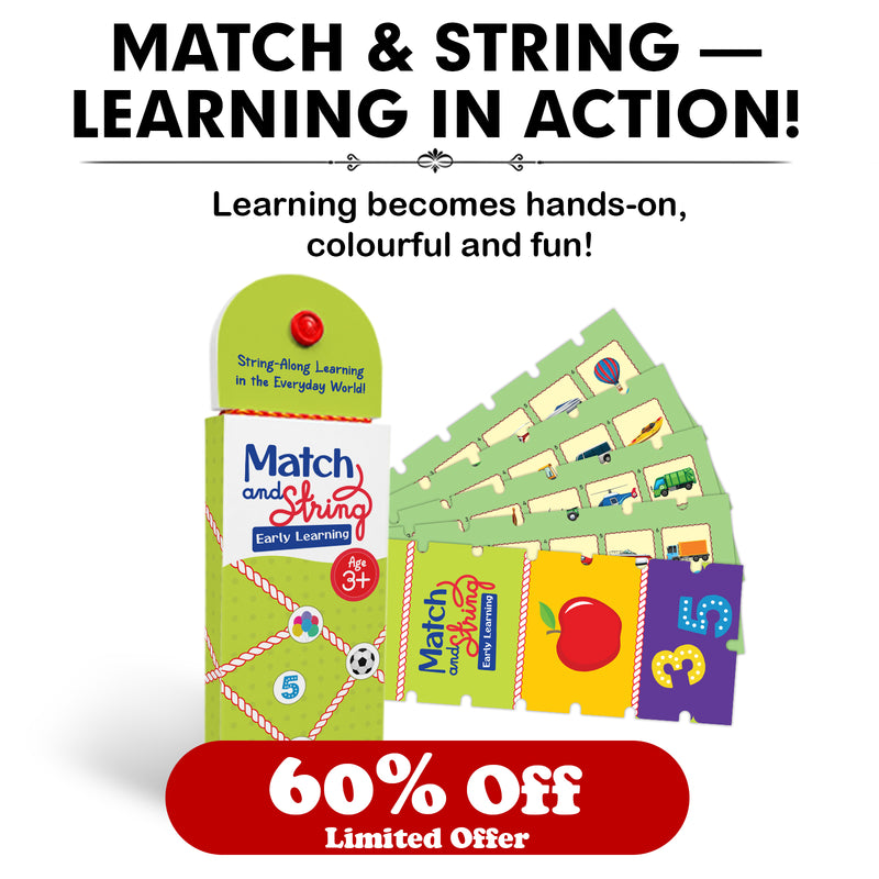 Match and String Early Learning for Kids (Age 3+ Years) String-Along Learning Activity Fine Motor Skills and Matching Game
