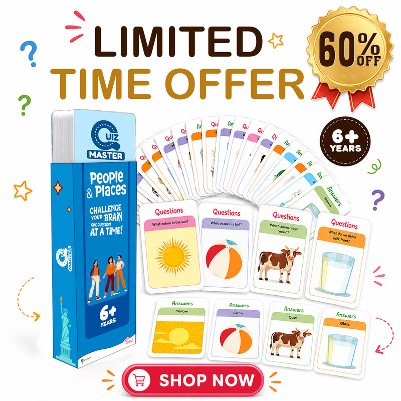 Quiz Master People and Places for Kids (Age 6+ Years) Quiz Challenge Educational Cards and Brain Teaser Learning Game