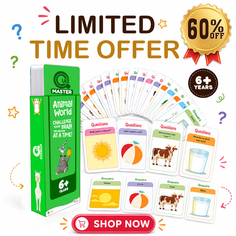 Quiz Master Animal World for Kids (Age 6+ Years) Quiz Challenge Educational Cards and Brain Teaser Learning Game