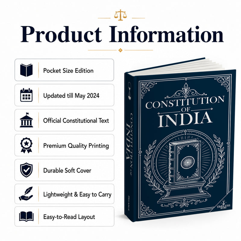 Constitution of India Hardcover Book Indian Law, Civics, and Competitive Exam Reference