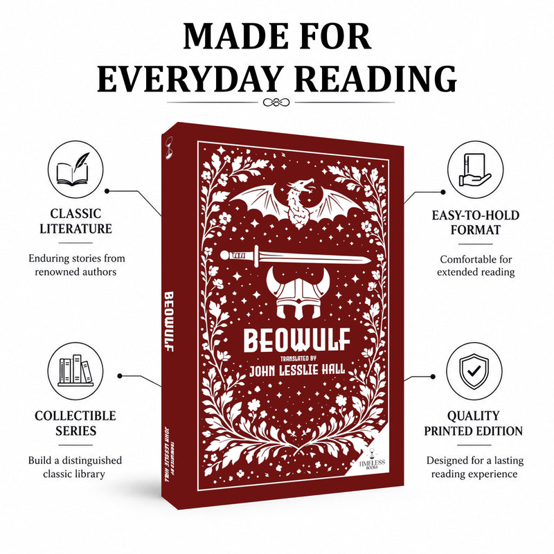Beowulf by John Lesslie Hall -  Classic Epic Poem | Old English Literature and Legendary Heroic Tale