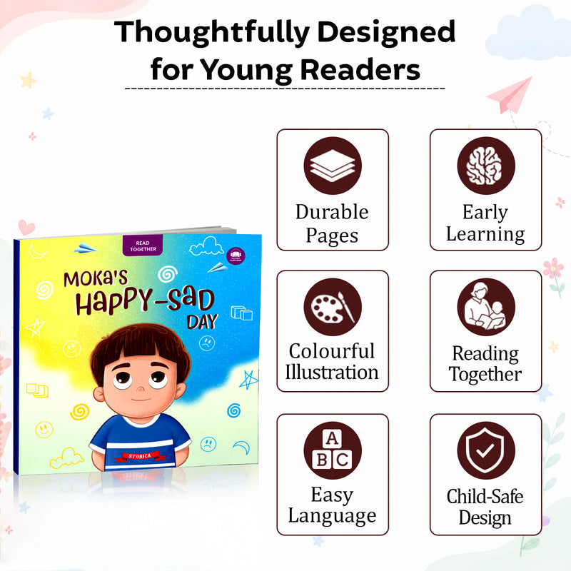 Moka's Happy-Sad Day - Moral Story Book for Kids Teaches Good Habits, Listening Skills & Positive Behaviour for Children (Age 2+ Years)