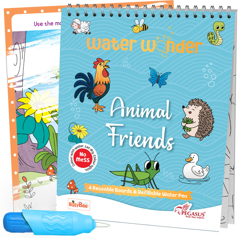 Water Wonder Colouring Book – Animal Friends Reusable Magic Books for Kids (Age 3+ Years)
