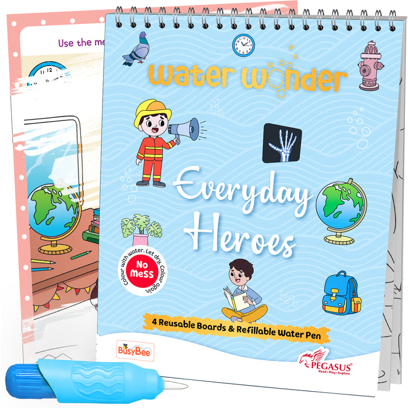 Water Wonder Colouring Book – Everyday Heroes Reusable Magic Books for Kids (Age 3+ Years)
