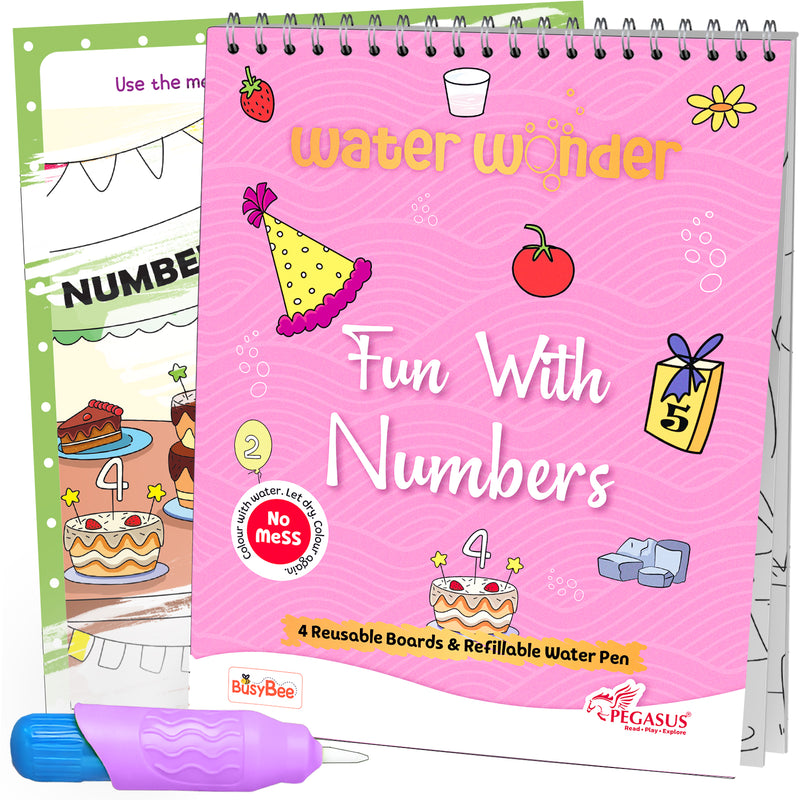 Water Wonder Colouring Book – Numbers Theme Reusable Magic Books for Kids (Age 3+ Years)