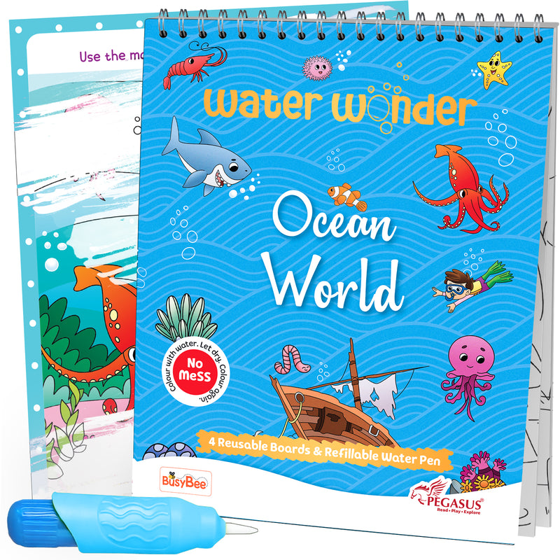 Water Wonder Colouring Book – Ocean World Reusable Magic Books for Kids (Age 3+ Years)